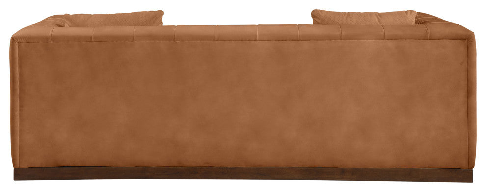 Mallina Upholstered Sofa, Cognac, Vegan Leather