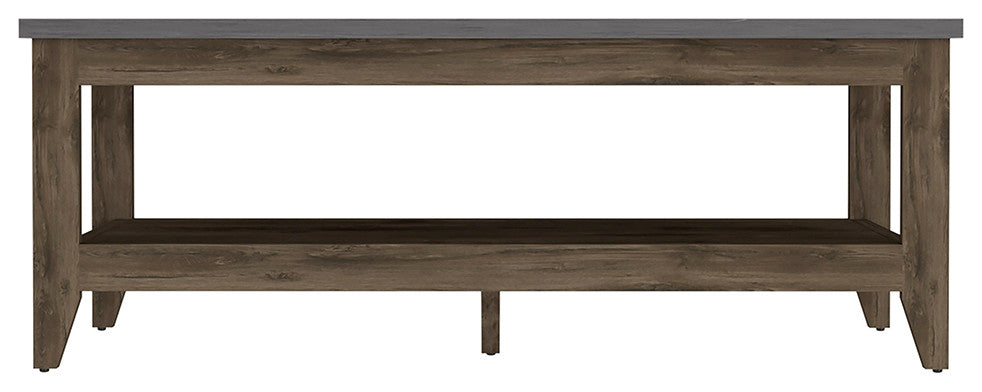 Paulson Rustic Coffee Table Onyx Top by RST Brands, Brown/Black