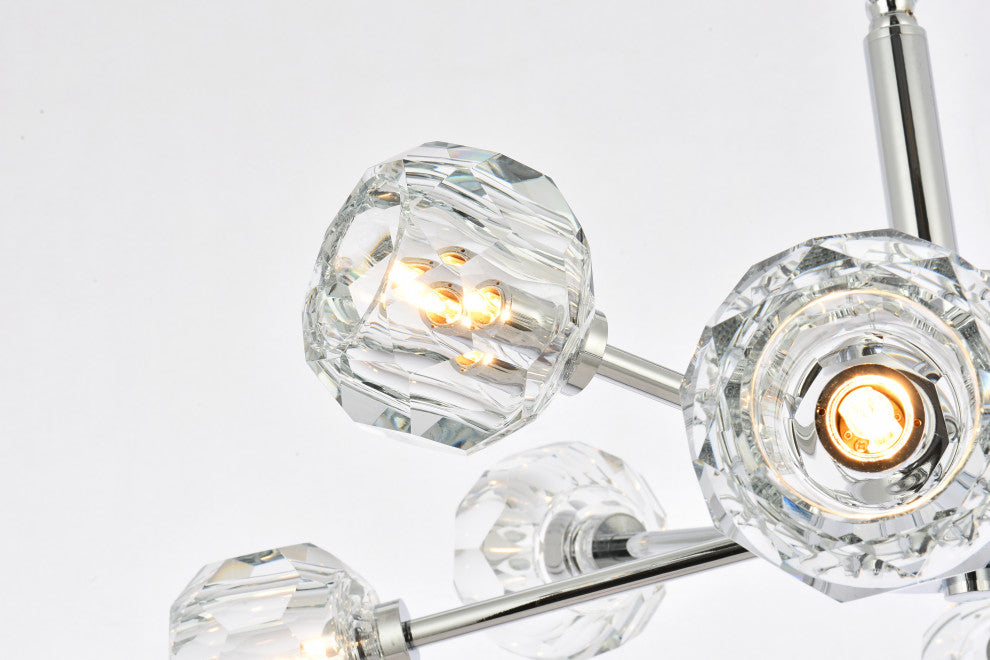 8 Light Pendant, Chrome