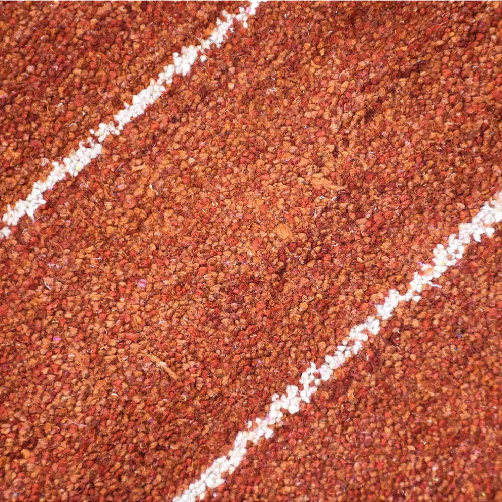 HAND KNOTTED LOOM SILK ECO-FRIENDLY AREA RUGS -6'x9',Rectangle,Rust,Contemporary