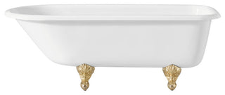 Cheviot Products Cast Iron Bathtub With Continuous Rolled Rim, Polished Brass