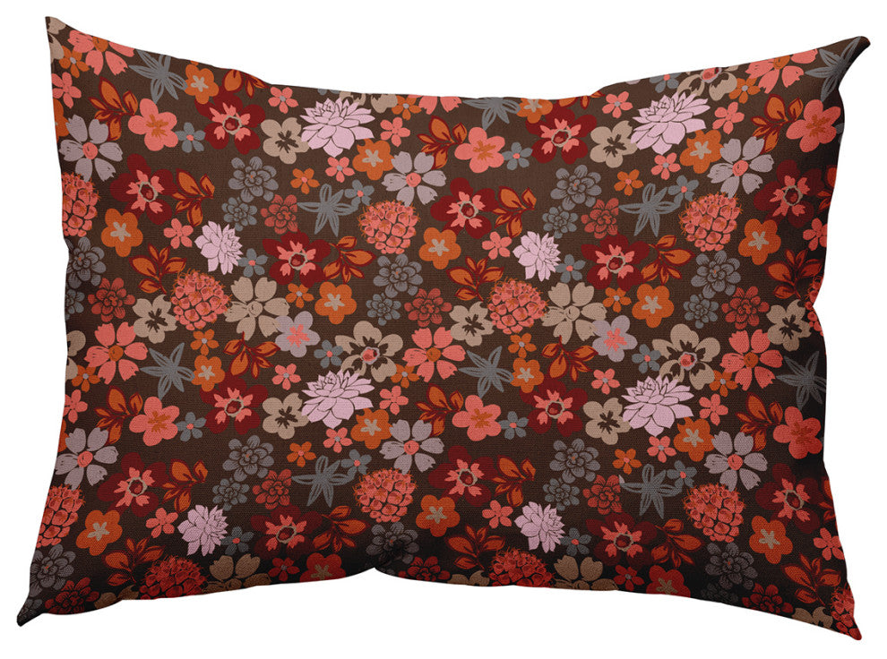 Succulent Garden Accent Pillow, Brown, 14"x20"