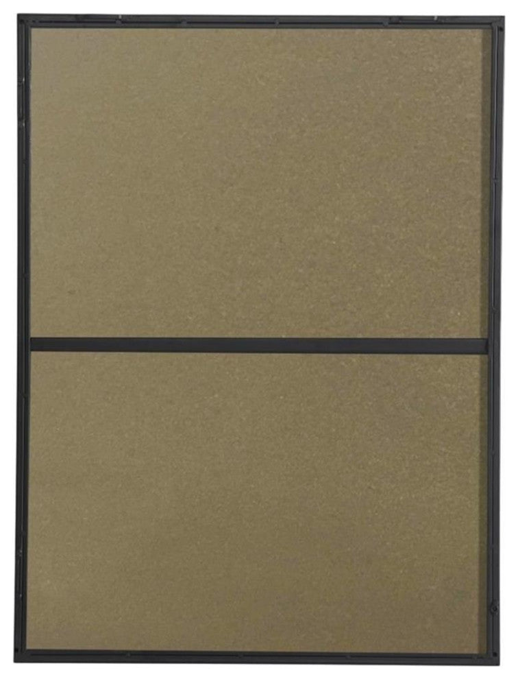 Elegant Decor Monet 32" x 24" Rectangle Metal Frame Mirror in Black
