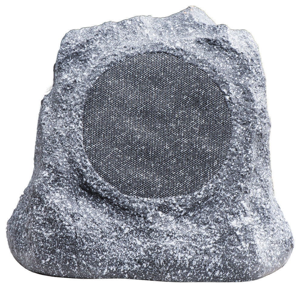 6.5" 150W Weather Resistant Outdoor Rock Speaker Pair, Grey