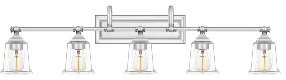 Nicholas 5-Light Bath Vanity, Polished Chrome