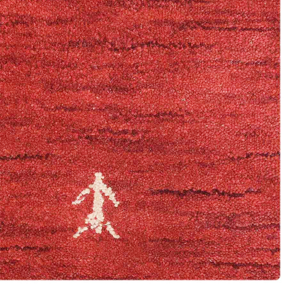 HAND KNOTTED LOOM WOOL ECO-FRIENDLY AREA RUGS - Rectangle, Red, Contemporary