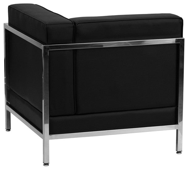 Hercules Imagination Series Contemporary Black Leather Right Corner Chair
