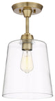 1-Light Semi-Flush Mount, Natural Brass