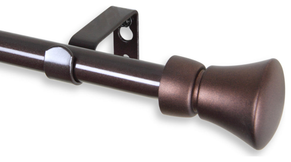 Reagan 5/8" Curtain Rod Cocoa, 18-28"