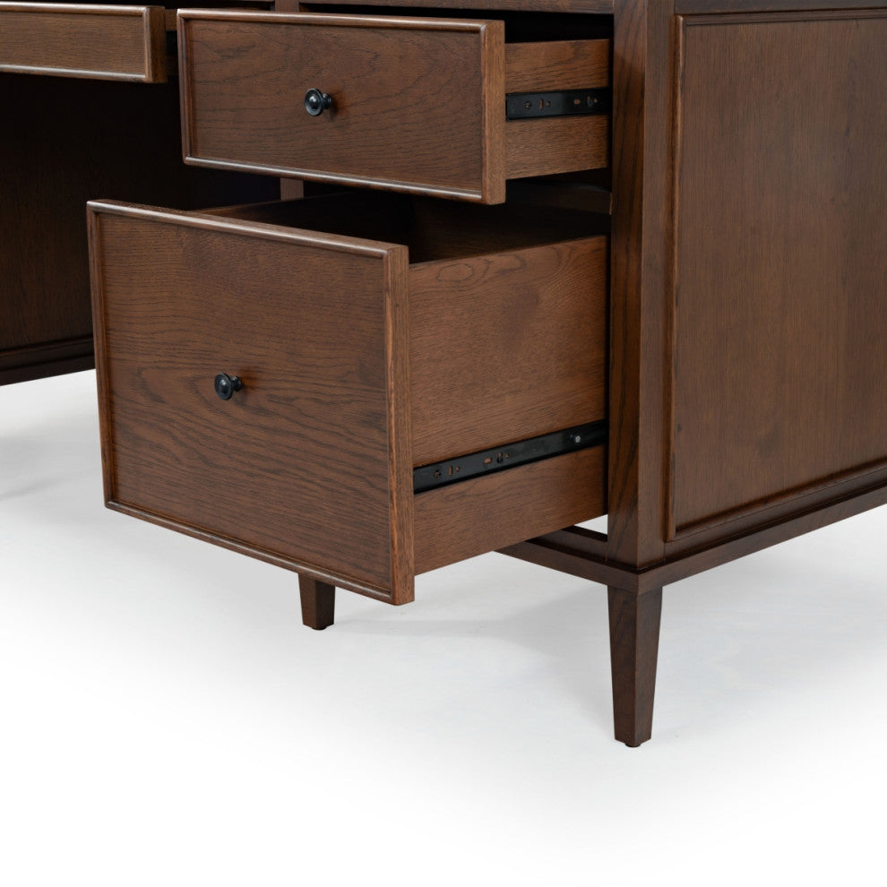 Safavieh Couture Ariella 5 Drawer Wood Desk, Walnut