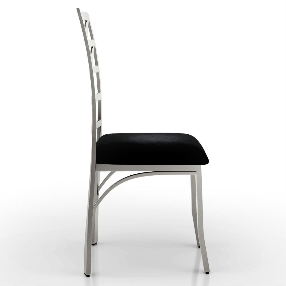 Furniture of America Halliway Stainless Steel Dining Chair in Silver (Set of 2)