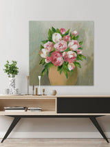 "Rose Pot" Painting Print on Wrapped Canvas, 24"x24"