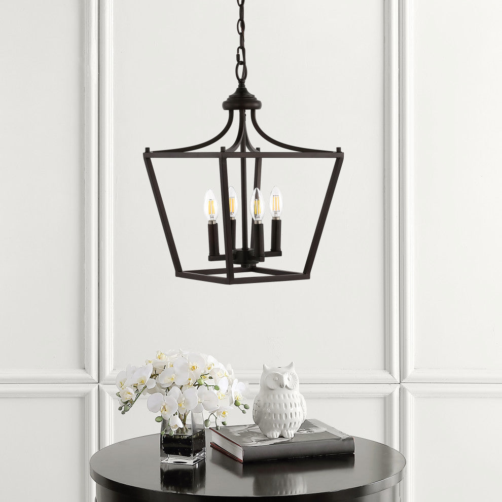 Camden Iron Classic Pendant Lantern, Oil Rubbed Bronze, 13" 4-Light