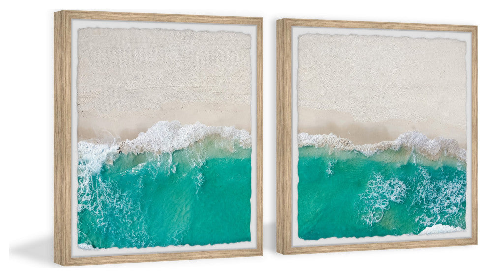 Beach and Sunshine Diptych, Set of 2, 12x12 Panels