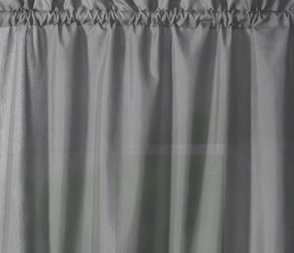 Ellis Curtain Stacey 54"x13" Ruffled Filler Valance, Grey