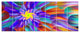 Spectacular Stain Glass with Spirals, Floral Canvas Art Print, 83"x32", 7 Panels
