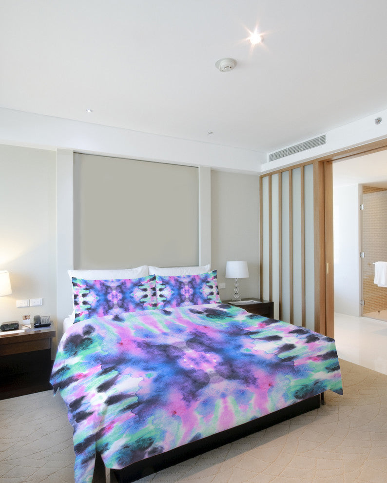 Abstract Ink Colors, Multi Lightweight King Duvet Cover