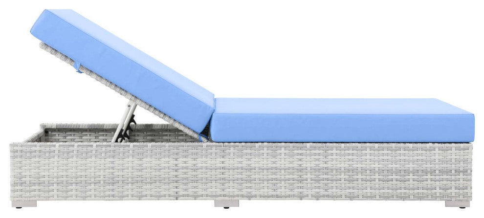 Convene Outdoor Patio Chaise Light Gray Light Blue