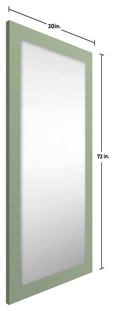 72"x30" Pop of Color Wall/Floor Mirror Art, Sage Green