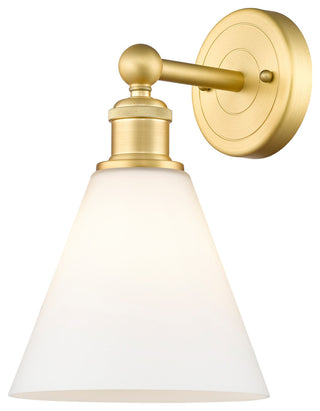 Berkshire 1-Light 8" Sconce, Satin Gold Finish, Matte White Shade