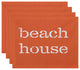 18"x14" Beach House, Word Print Placemat, Coral, Set of 4