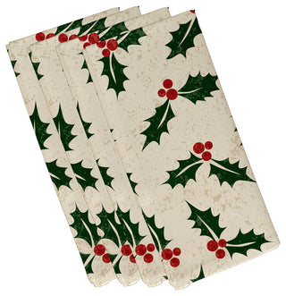 Decorative Holiday Napkin, Set of 4, Cream