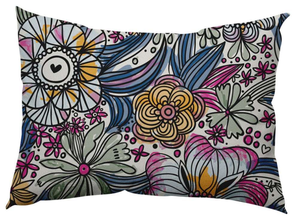 Flower Melange Decorative Throw Pillow, Orchid, 14"x20"