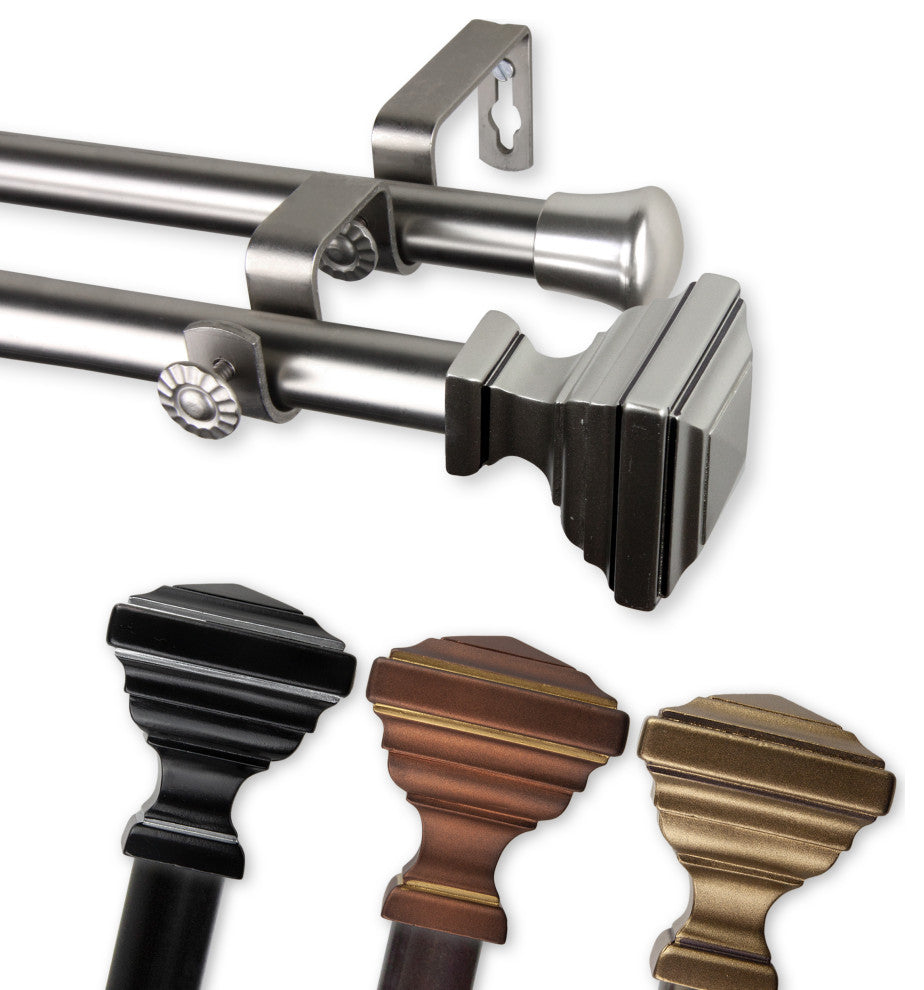 Kira 13/16" Double Curtain Rod Cocoa