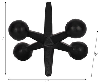 Black Metal Jacks Decor, 5"