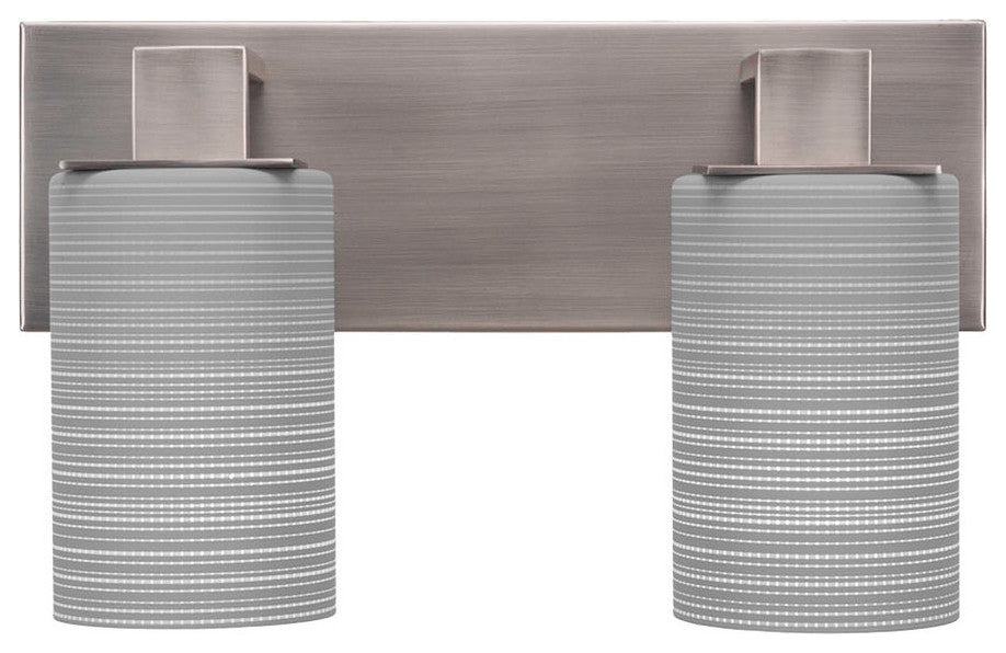 Apollo 2-Light Bath Bar, Graphite/Gray Matrix