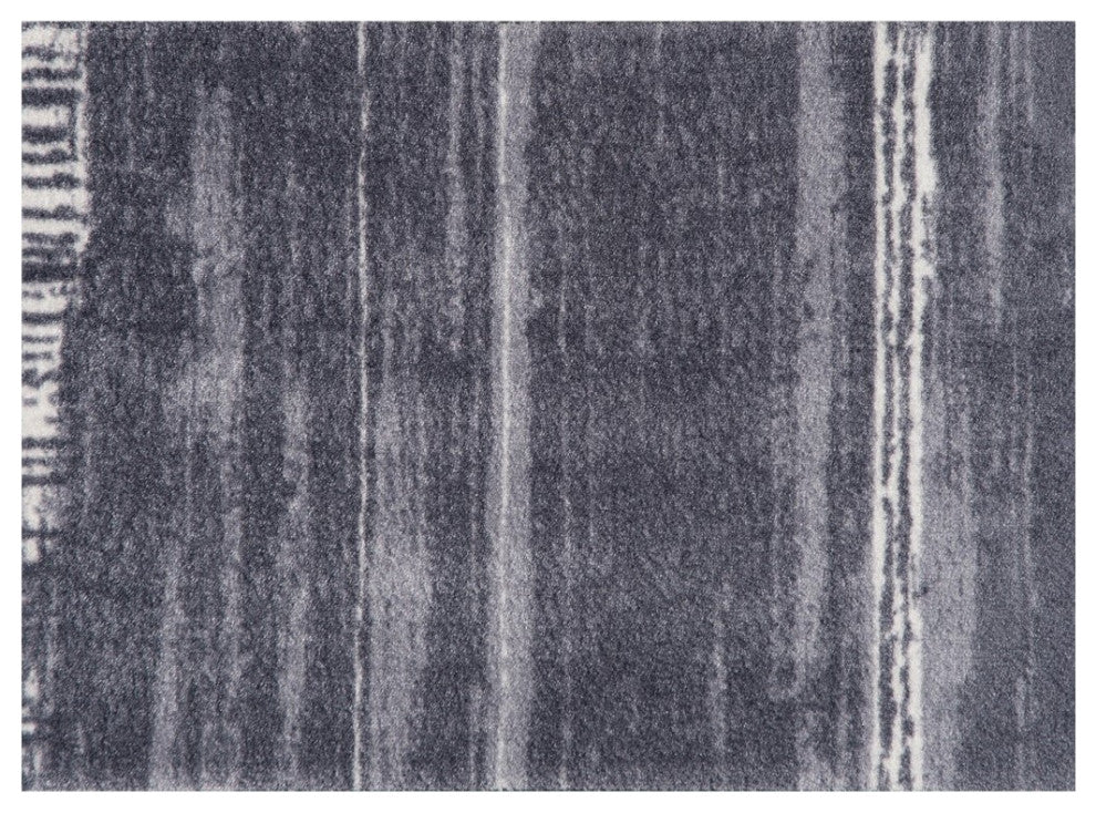 2' x 3' Shades of Gray Brushstokes Washable Floor Mat