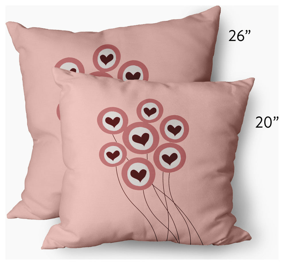 Love is in the Air Valentines Decorative Throw Pillow, Pink, 20"x20"