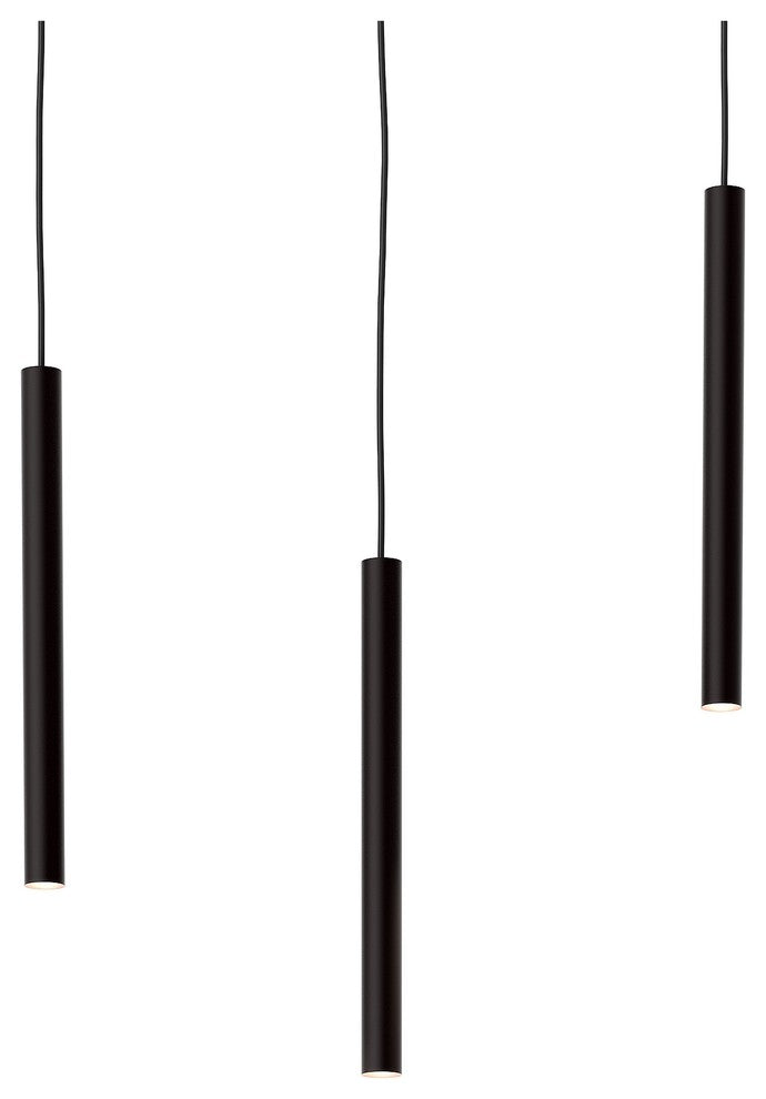 Pillar Cylindrical LED Pendant, Black