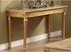 Benzara BM185786 Marble Top Sofa Table With Fluted Detail Turned Legs, Gold