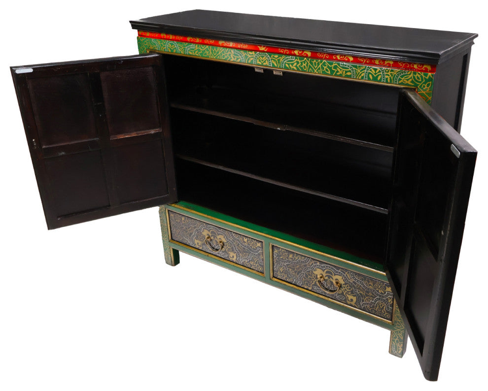 47" Tibetan Cabinet Hand Painted