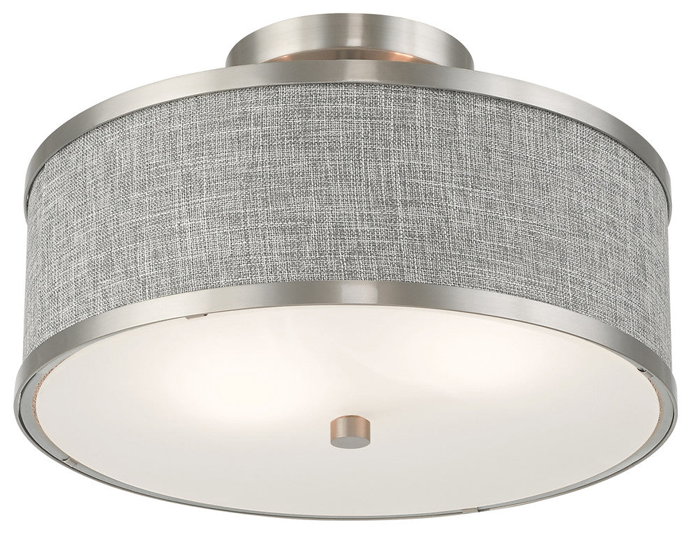 Livex Lighting Brushed Nickel 2-Light Ceiling Mount