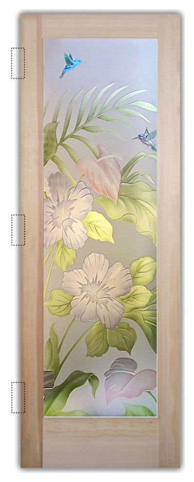 Interior Prehung Door or Interior Slab Door - Hibiscus Anthurium - Douglas...
