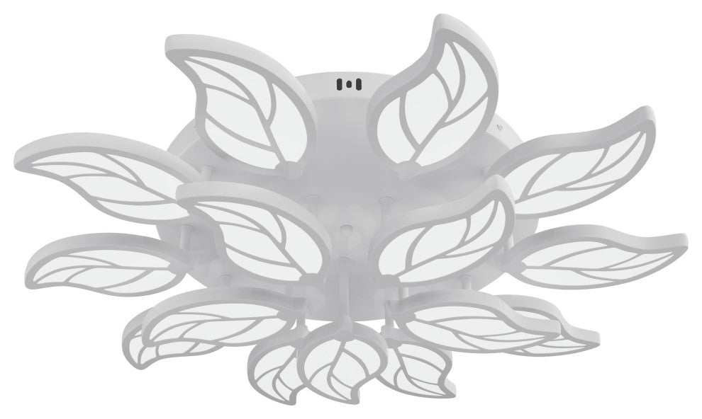 Modern White Multi-Light Leaf Shape Semi Flush Mount LED Ceiling Light