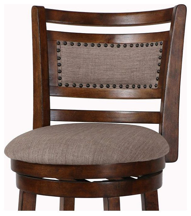 Aberdeen Brown Solid Wood Swivel Counter Stool (Set of 2)