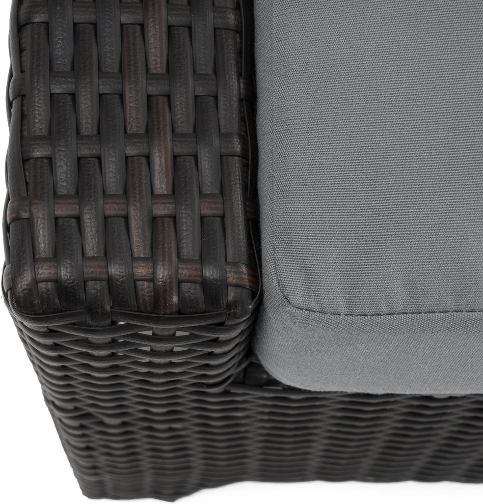 Deco 6 Piece Sunbrella Outdoor Love and Club Deep Seating Set, Charcoal Gray