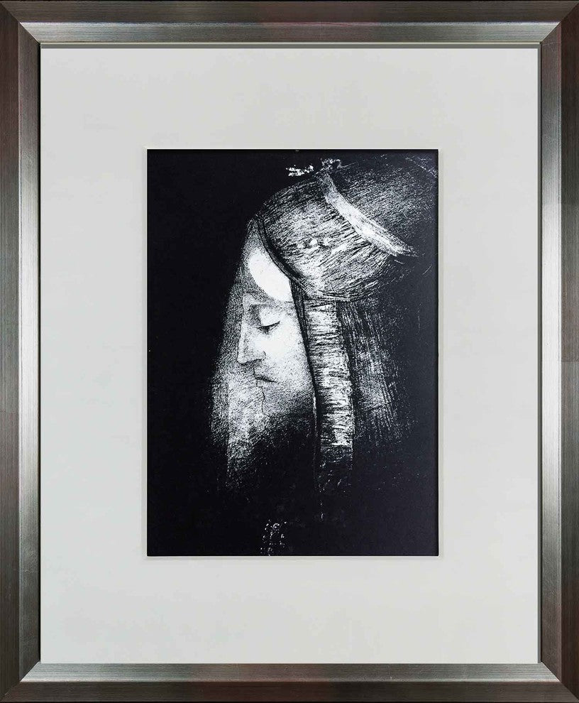 Odilon Redon Lithograph, Profil De Lumier, Framed