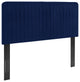 Milenna Channel Tufted Performance Velvet Twin Headboard, Navy