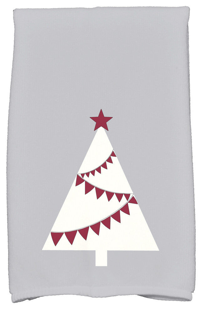 Garland Tree Holiday Geometric Print Kitchen Towel, Gray