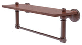 Waverly Place 16" Solid Wood Shelf and Towel Bar, Antique Copper
