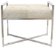 Pasargad Home Safari Cowhide Upholstered Bench With Steel Legs