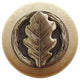 Oak Leaf Wood Knob in Antique Brass/Natural wood finish