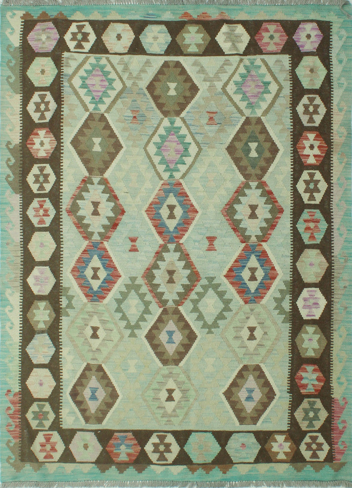 Sun Faded Kilim Enyonyam Lt. Green Rug