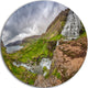 Dyjandi Waterfall Iceland Panorama, Landscape Disc Metal Wall Art, 38"
