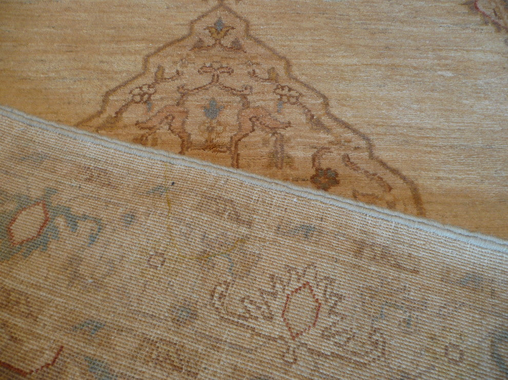 Hand-Knotted Ivory Peshawar Design Vegetable Dyes Oriental Rug, 4x6