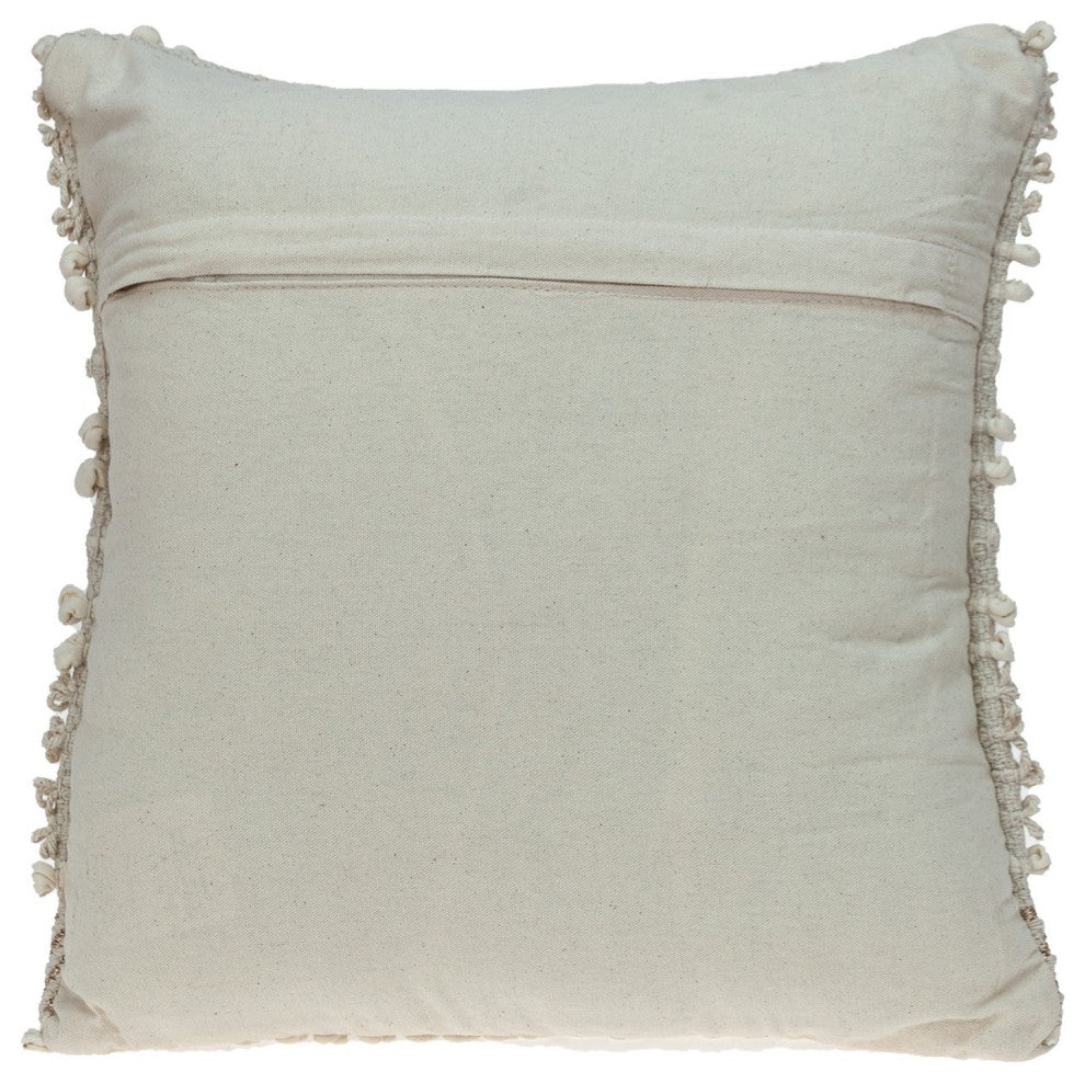 Warm Ivory Chunky Throw Pillow